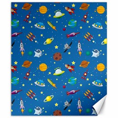 Space Rocket Solar System Pattern Canvas 8  X 10  by Apen