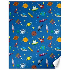 Space Rocket Solar System Pattern Canvas 12  X 16  by Apen