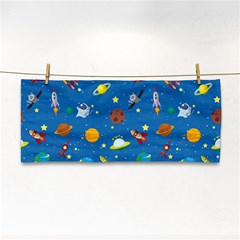 Space Rocket Solar System Pattern Hand Towel by Apen