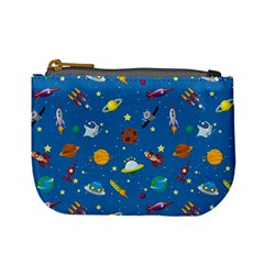 Space Rocket Solar System Pattern Mini Coin Purse by Apen