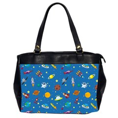 Space Rocket Solar System Pattern Oversize Office Handbag (2 Sides) by Apen