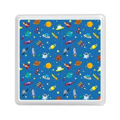 Space Rocket Solar System Pattern Memory Card Reader (square) by Apen