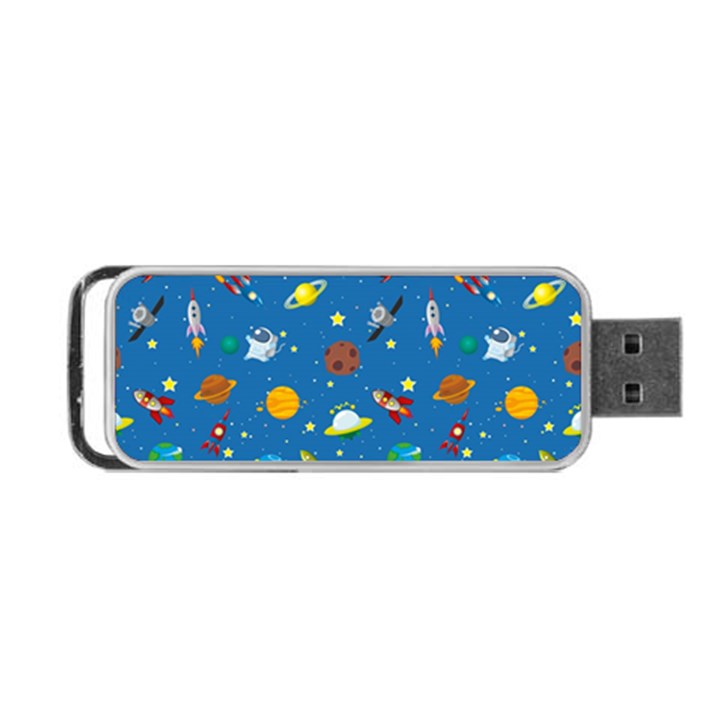 Space Rocket Solar System Pattern Portable USB Flash (One Side)