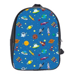 Space Rocket Solar System Pattern School Bag (xl) by Apen