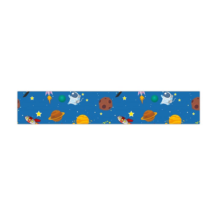 Space Rocket Solar System Pattern Premium Plush Fleece Scarf (Mini)