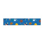 Space Rocket Solar System Pattern Premium Plush Fleece Scarf (Mini) Back