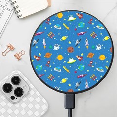 Space Rocket Solar System Pattern Wireless Fast Charger(black) by Apen