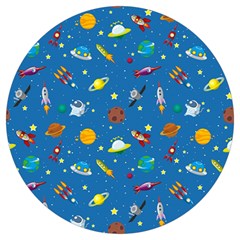 Space Rocket Solar System Pattern Round Trivet by Apen