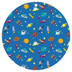 Space Rocket Solar System Pattern Uv Print Acrylic Ornament Round