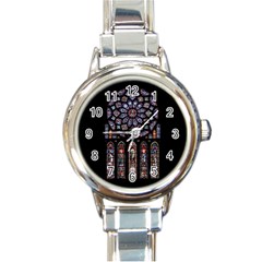 Chartres Cathedral Notre Dame De Paris Stained Glass Round Italian Charm Watch