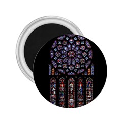 Chartres Cathedral Notre Dame De Paris Stained Glass 2 25  Magnets by Maspions