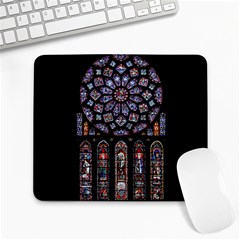 Chartres Cathedral Notre Dame De Paris Stained Glass Large Mousepad