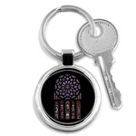 Chartres Cathedral Notre Dame De Paris Stained Glass Key Chain (Round) Front