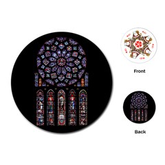 Chartres Cathedral Notre Dame De Paris Stained Glass Playing Cards Single Design (round) by Maspions