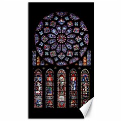 Chartres Cathedral Notre Dame De Paris Stained Glass Canvas 40  X 72  by Maspions