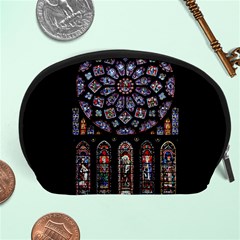 Chartres Cathedral Notre Dame De Paris Stained Glass Accessory Pouch (large)