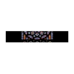 Chartres Cathedral Notre Dame De Paris Stained Glass Premium Plush Fleece Scarf (mini) by Maspions