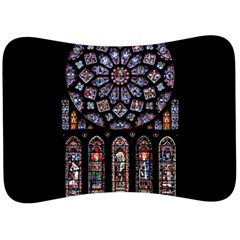 Chartres Cathedral Notre Dame De Paris Stained Glass Velour Seat Head Rest Cushion by Maspions