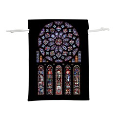 Chartres Cathedral Notre Dame De Paris Stained Glass Lightweight Drawstring Pouch (l)