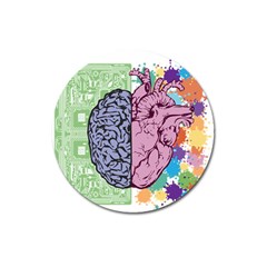 Brain Heart Balance Emotion Magnet 3  (round)