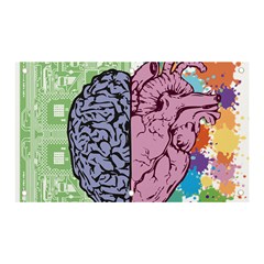 Brain Heart Balance Emotion Banner And Sign 5  X 3  by Maspions