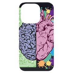 Brain Heart Balance Emotion Iphone 14 Pro Black Uv Print Case by Maspions