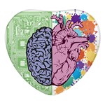 Brain Heart Balance Emotion Heart Glass Fridge Magnet (4 pack) Front