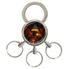 Dragon Fire Fantasy Art 3-ring Key Chain