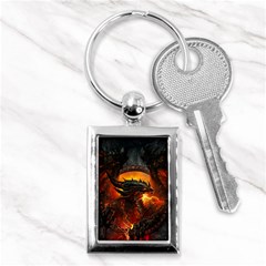 Dragon Fire Fantasy Art Key Chain (rectangle)