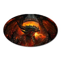 Dragon Fire Fantasy Art Oval Magnet