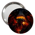 Dragon Fire Fantasy Art 3  Handbag Mirrors Front