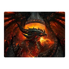 Dragon Fire Fantasy Art Two Sides Premium Plush Fleece Blanket (mini)