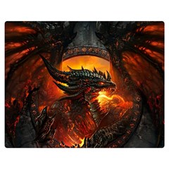 Dragon Fire Fantasy Art Two Sides Premium Plush Fleece Blanket (teen Size)