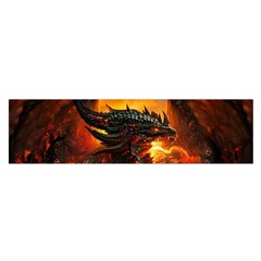 Dragon Fire Fantasy Art Oblong Satin Scarf (16  X 60 ) by Maspions