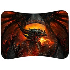 Dragon Fire Fantasy Art Velour Seat Head Rest Cushion