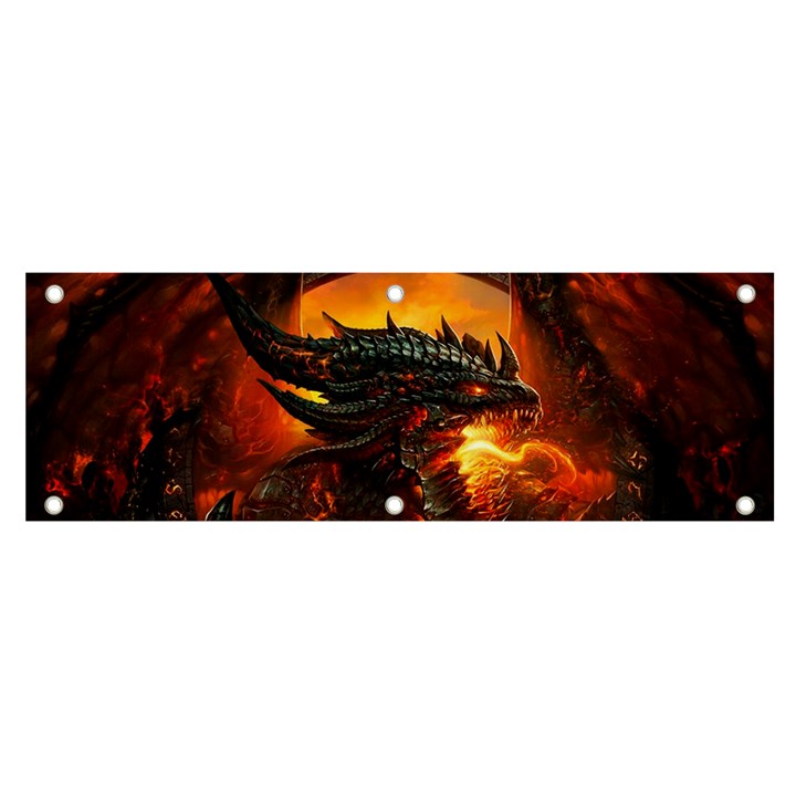 Dragon Fire Fantasy Art Banner and Sign 6  x 2 