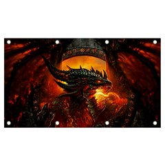 Dragon Fire Fantasy Art Banner And Sign 7  X 4  by Maspions