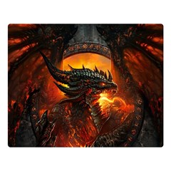 Dragon Fire Fantasy Art Premium Plush Fleece Blanket (large) by Maspions