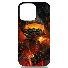 Dragon Fire Fantasy Art Iphone 14 Pro Max Black Uv Print Case by Maspions