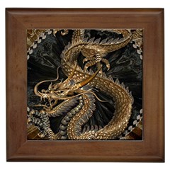 Fantasy Dragon Pentagram Framed Tile