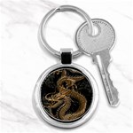 Fantasy Dragon Pentagram Key Chain (Round) Front