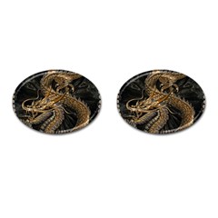 Fantasy Dragon Pentagram Cufflinks (oval)