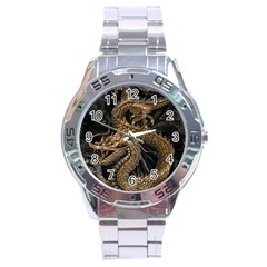 Fantasy Dragon Pentagram Stainless Steel Analogue Watch