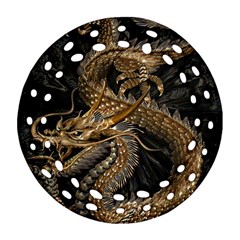 Fantasy Dragon Pentagram Ornament (round Filigree) by Maspions