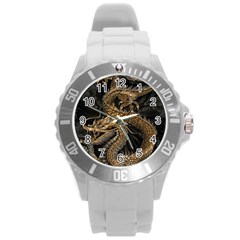 Fantasy Dragon Pentagram Round Plastic Sport Watch (l)