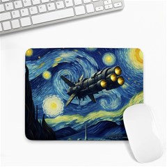 Spaceship Starry Night Van Gogh Painting Small Mousepad by Maspions