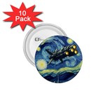 Spaceship Starry Night Van Gogh Painting 1.75  Buttons (10 pack) Front