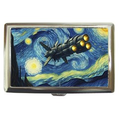 Spaceship Starry Night Van Gogh Painting Cigarette Money Case