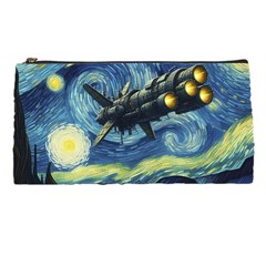 Spaceship Starry Night Van Gogh Painting Pencil Case