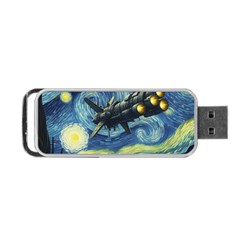 Spaceship Starry Night Van Gogh Painting Portable Usb Flash (two Sides)